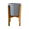Ivyline Anzio Warm Grey Pot Cover With Wooden Stand -Webbs Direct Store ANZWMGREY