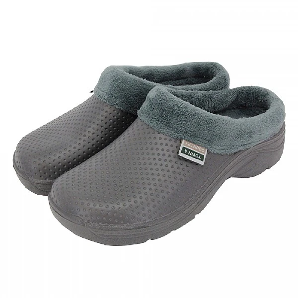 Town & Country Charcoal Fleecy Cloggies 1 Town & Country Charcoal Fleecy Cloggies